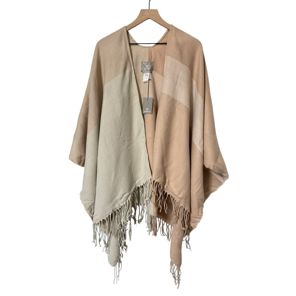 SOIA & KYO Mirel Woven Scarfigan with Fringe scarf cardigan